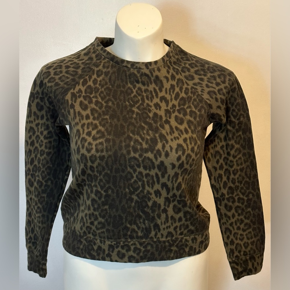Women’s workshop republic clothing long sleeve shirt. Leopard print. Size small.